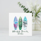 ワイキキビーチオアフウウォーターカラーサーフボードスクエア (スタンド正面)