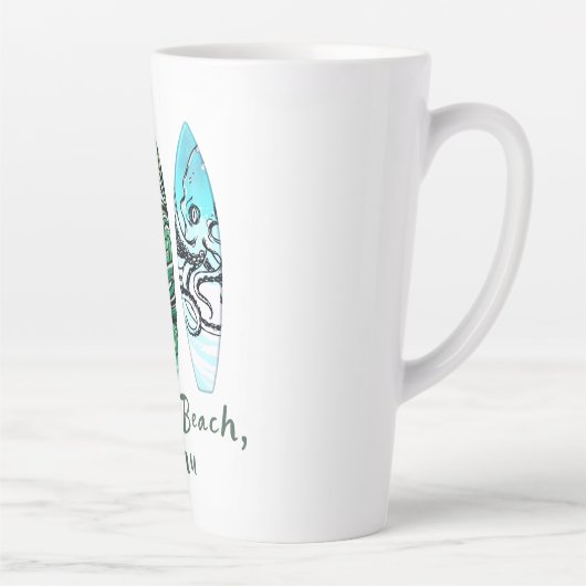 ワイキキビーチオアフウォータカラーサーフボード カフェラテマグ (右)