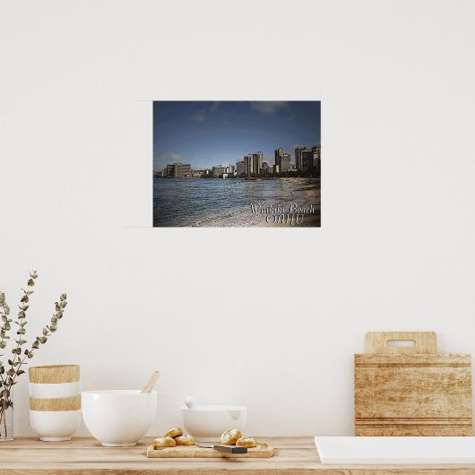 ワイキキビーチオアフ風光明媚なポスター ポスター (キッチン)