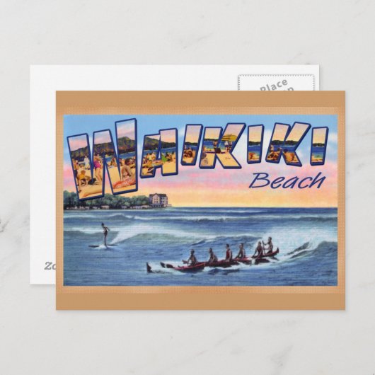 ワイキキビーチクラブヴィンテージポストカード ポストカード (正面/裏面)