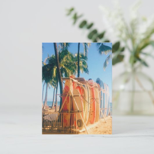 ワイキキビーチサーフボード シーズンポストカード (スタンド正面)