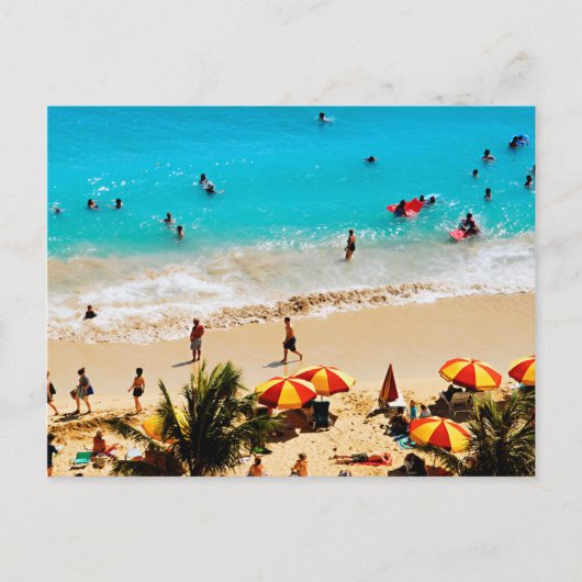 ワイキキビーチシーンホノルル ポストカード (正面)