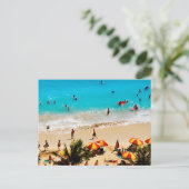 ワイキキビーチシーンホノルル ポストカード (スタンド正面)