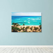 ワイキキビーチシーン，ホノルル2 キャンバスプリント (インサイチュ (ウッドフロア))