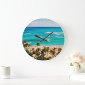 ワイキキビーチシーン，ホノルル2 ラージ壁時計 (ホーム)