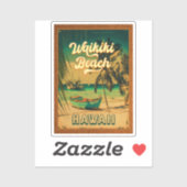 ワイキキビーチハワイヴィンテージパームツリーズ土産 シール (シート)