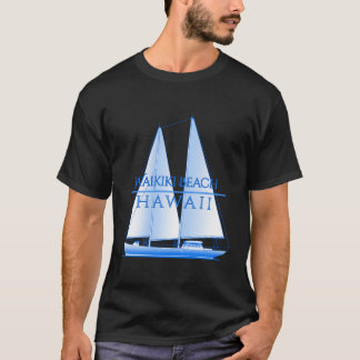 ワイキキビーチハワイ航海のセーリングセーラー Tシャツ