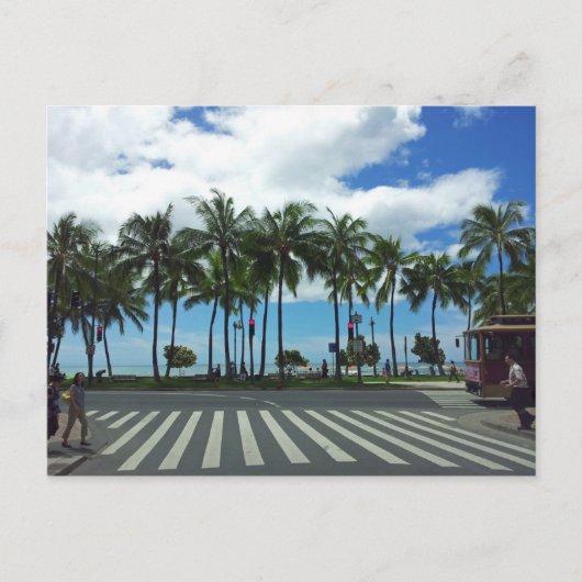 ワイキキビーチハワイ ポストカード (正面)