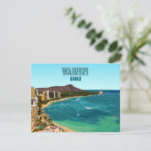 ワイキキビーチホノルルオアフハワイフラットカード (スタンド正面)