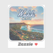 ワイキキビーチホノルルオアフハワイレトロ シール (シート)