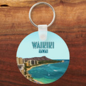 ワイキキビーチホノルルオアフハワイヴィンテージ キーホルダー (正面)