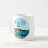 ワイキキビーチホノルルオアフハワイヴィンテージ コーヒーマグカップ (正面左)