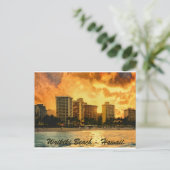 ワイキキビーチホノルルハワイ葉書 ポストカード (スタンド正面)