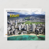 ワイキキビーチ,オアフ,ハワイ ポストカード (正面/裏面)