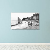 ワイキキビーチ&ボーツホノルル キャンバスプリント (インサイチュ (ウッドフロア))