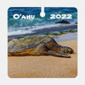 ワイキキ、オアフ、 メタルオーナメント (裏面)