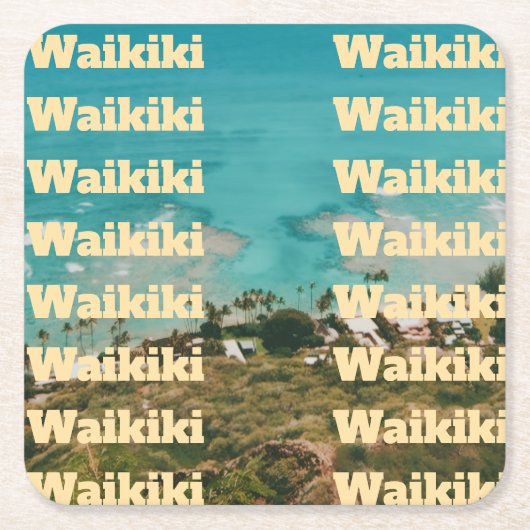 ワイキキ、ホノルル、オアフ島、ハワイ スクエアペーパーコースター (正面)