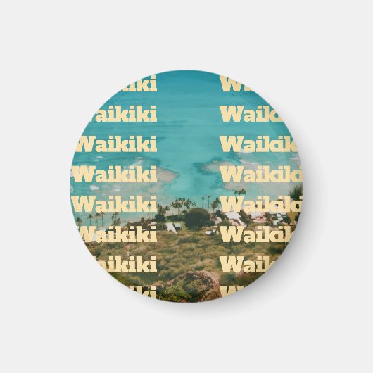ワイキキ、ホノルル、オアフ島、ハワイ マグネット (正面)