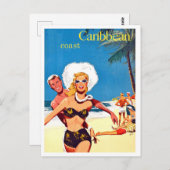 ワイキキ、幸せな若者の休暇、ヴィンテージ旅行 ポストカード (正面/裏面)