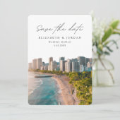 ワイキキ Save the Date ハワイ ウェディング 招待状 (スタンド正面)