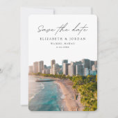 ワイキキ Save the Date ハワイ ウェディング 招待状 (正面)