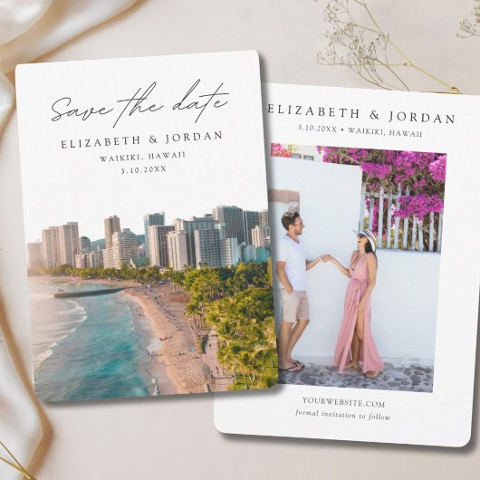 ワイキキ Save the Date ハワイ ウェディング 招待状