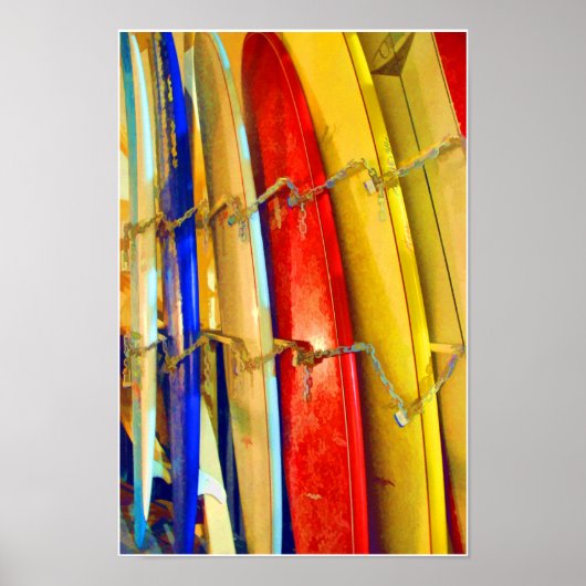 ワイキサーフボードプリント ポスター (正面)