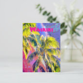 ワイキパームツリーカラーハガキ ポストカード (スタンド正面)