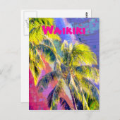 ワイキパームツリーカラーハガキ ポストカード (正面/裏面)