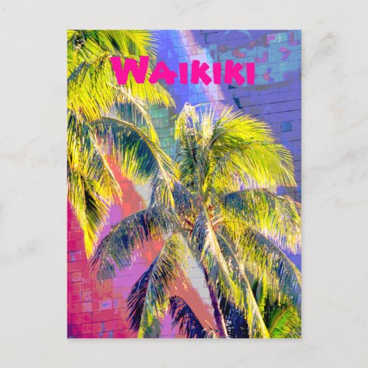 ワイキパームツリーカラーハガキ ポストカード (正面)