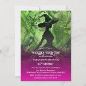 ワイケディリーグッドウィッチピンク&グリーンエイジ誕生日 招待状 (正面)