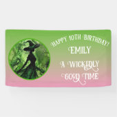 ワイケディーグッドウィッチグリーンピンクハッピーバースデー 横断幕 (横)