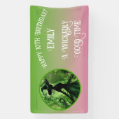 ワイケディーグッドウィッチグリーンピンクハッピーバースデー 横断幕 (縦)