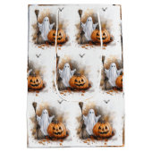 ワイケリーおもしろいハロウィンウィッチ ミディアムペーパーバッグ (裏面)