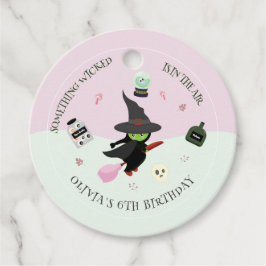 ワイケリーかわいいグリーンウィッチハロウィーン誕生日 フェイバータグ