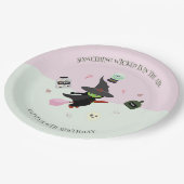 ワイケリーかわいいグリーンウィッチハロウィーン誕生日 ペーパープレート (アングル)