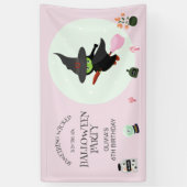 ワイケリーかわいいグリーンウィッチハロウィーン誕生日 横断幕 (縦)