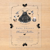 ワイケリーかわいい魔女ベビーシャワー招待状 アクリル招待状 (正面)