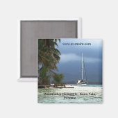 ワイサラダップ（緑）島、クナヤラ、パナマ マグネット (正面/裏面)