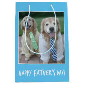 ワイシャツおよびタイの父の日のゴールデン・リトリーバー ミディアムペーパーバッグ (正面)