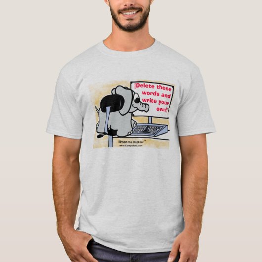 ワイシャツのあなた自身のメッセージを書いて下さい Tシャツ (正面)