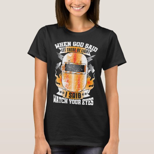 ワイシャツのおもしろい背中に溶接画像をプレゼントする溶接機 Tシャツ (正面)