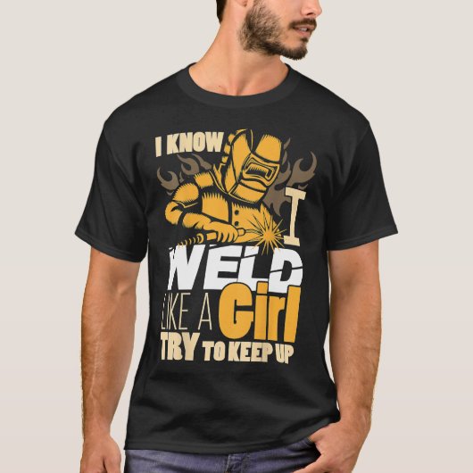 ワイシャツのおもしろい背中に溶接画像をプレゼントする溶接機 Tシャツ (正面)