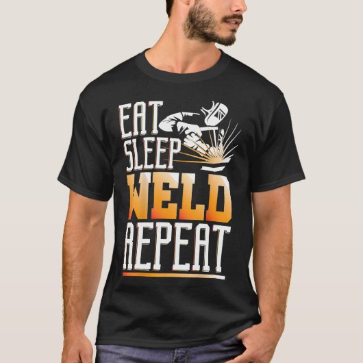 ワイシャツのおもしろい背中に溶接画像をプレゼントする溶接機 Tシャツ (正面)