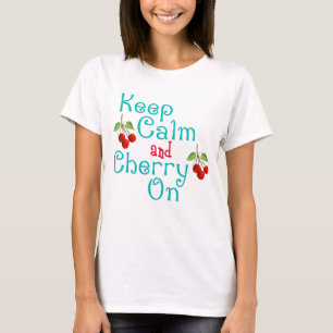 ワイシャツの平静そしてさくらんぼを保存して下さい Tシャツ