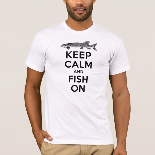ワイシャツの平静そして魚を飼って下さい Tシャツ (正面)