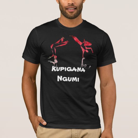 ワイシャツの武道のアフリカ人Kupigana Ngumi Tシャツ (正面)