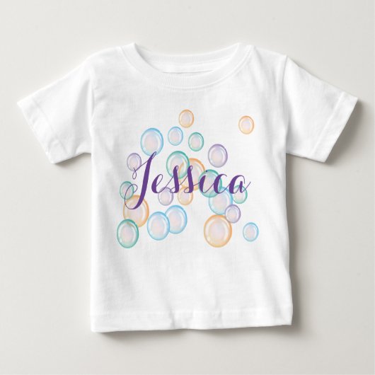 ワイシャツは泡立ちましたり、あなたの選ばれた名前と個人化なります ベビーTシャツ (正面)