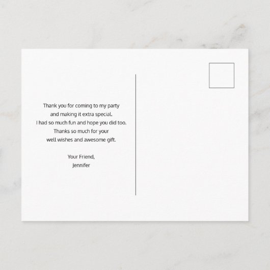 ワイシャツを着たかわいいナマケモノありがとう ポストカード (裏面)