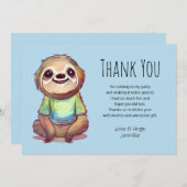 ワイシャツを着たかわいいナマケモノ サンキューカード (正面/裏面)